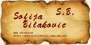 Sofija Bilaković vizit kartica